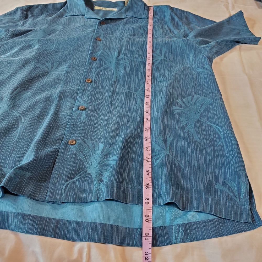 Tommy Bahama Men's Five O'Clock Shadow Embroider Short Sleeve Silk Hawaiian Sz L - Picture 6 of 7